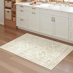 Soalmost 2x3 Washable Rugs for Kitchen Entryway, Small Area Rug Beige/Brown | - Image 4