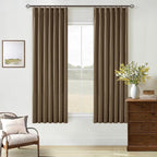Dutch Cocoa 100% Blackout Pinch Pleated Linen 63 Inch Curtains - Image 8