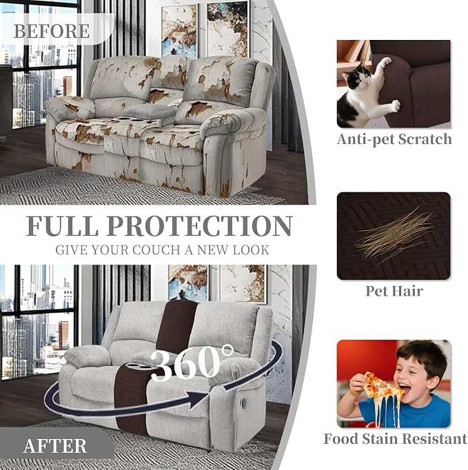 100% Waterproof Sectional Recliner Couch Covers - Image 5
