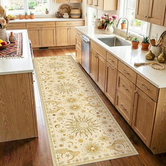 Vacuum-Friendly, 2x8 Washable Area Rug by meejou