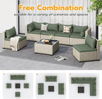 UDPATIO Outdoor Patio Furniture Set, 7-Piece PE Wicker Sectional Sofa - Image 5
