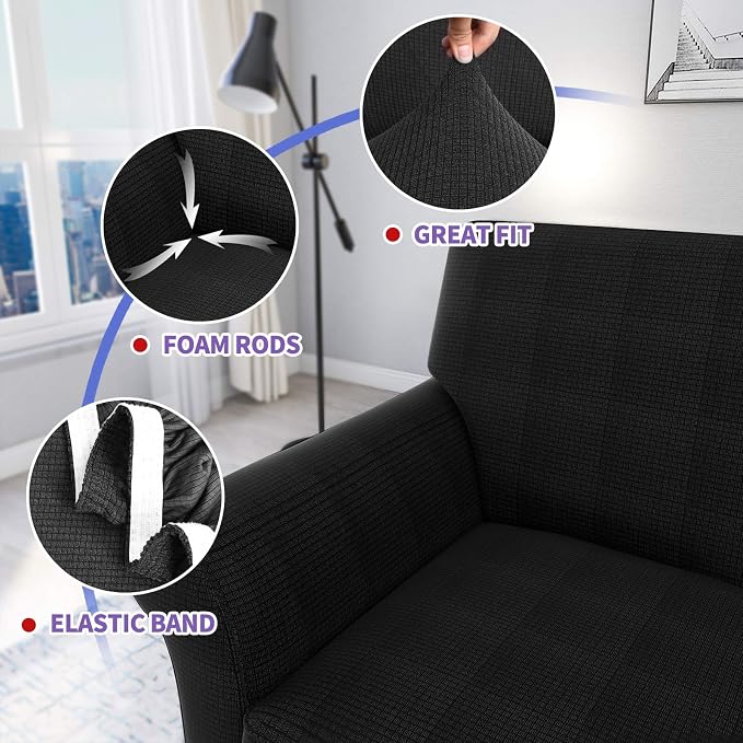 ZNSAYOTX 4 Piece Sofa Covers for Living Room Anti Slip Stretch Couch Covers for - Image 3