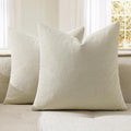 MIULEE Cream Chenille Couch Throw Pillow Covers, 18x18 | Set of 2, Soft by MIULEE