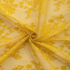 YJ YANJUN Vintage Lace Curtains 72 Inches Long-Victorian Floral Pattern Mustard - Image 6