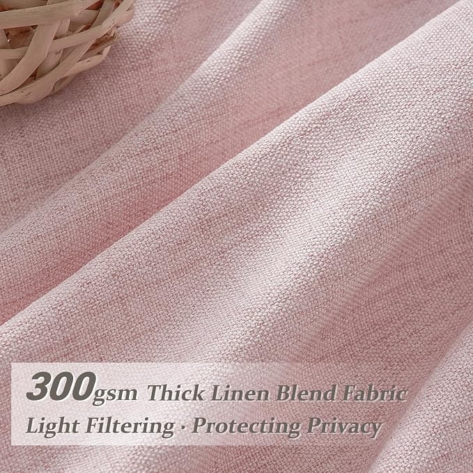 Light Pink Pinch Pleated Curtains 90 Inches Long - Image 3