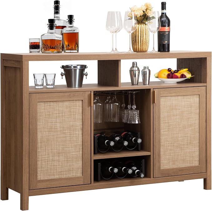 SICOTAS 51" Coffee Bar Cabinet Bar Cart by SICOTAS