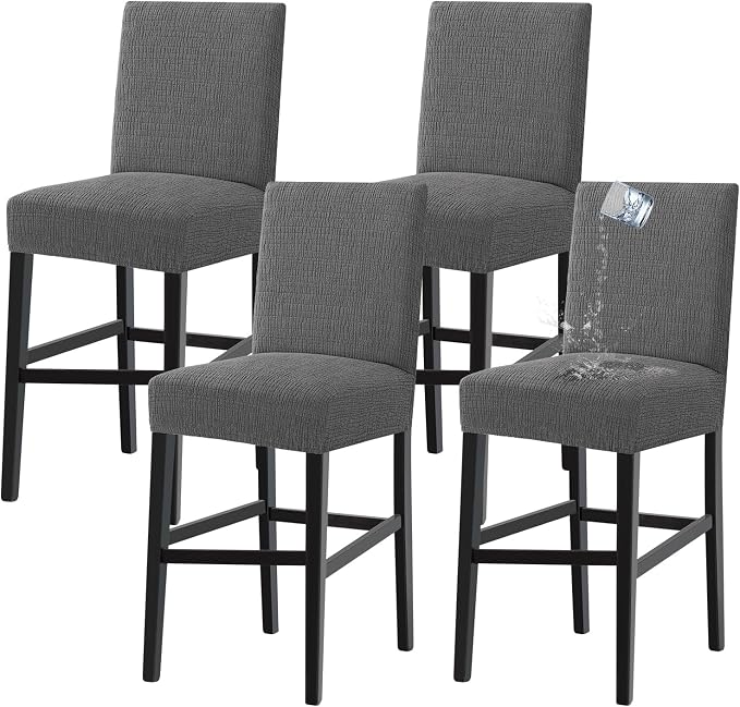 Turquoize 100% Waterproof Bar Stool Cover Stretch Washable Barstool Seat Covers by Turquoize