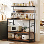 SUPERJARE Bakers Rack with Power Outlets, Microwave Stand, 39.4 X 14.3 Inch - Image 2