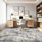 LOONGRUG 7x9 Area Rug Washable Large Neutral Modern Living Room Rugs | Abstract - Image 8