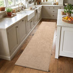 2x8 Beige Solid Runner Rug Washable Non-Slip by Unknown