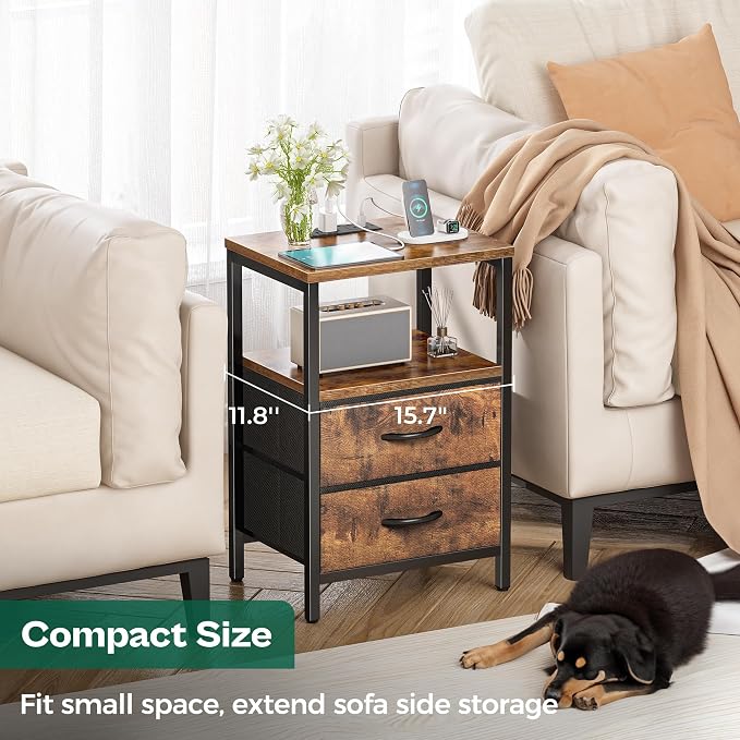 Huuger Nightstands Set of 2, End Tables - Image 6
