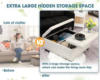 36" Large Square Ottoman with Storage, Tufted Upholstered Storage Ottoman with - Image 4