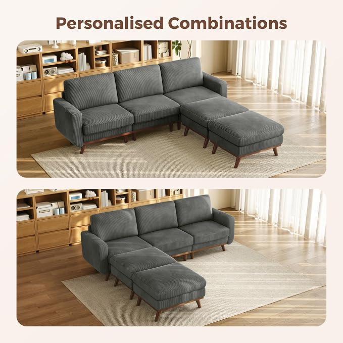 Vesgantti 97" Modular Sectional Sofa Dark Gray, U-Shaped Couch - Image 7