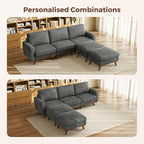Vesgantti 97" Modular Sectional Sofa Dark Gray, U-Shaped Couch - Image 7
