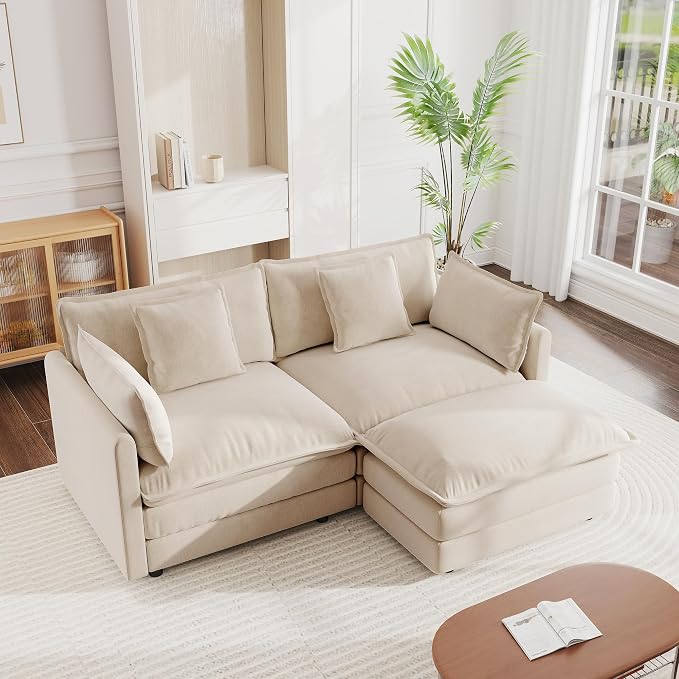 mikibama Modular Sectional Sofa, 76.4 Inch L Shaped Couch Set by Mikibama