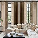 MIULEE Cafe Brown Pinch Pleated 100% Blackout Linen Curtains 40x96 Inches | - Image 7