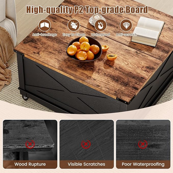 ALLSTAND 31.5" Lift Top Coffee Table - Image 3