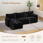 Vesgantti 108" Cloud Couch for Living Room, Deep Seat Sectional Modular Sofa - Image 2