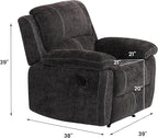 Betsy Furniture Modern Fabric Recliner Sofa Set, Loveseat w/Console, Recliner - Image 2
