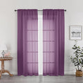 Plum Sheer Curtains, Sheer Curtains 78 Inches Long 2 Panels Set, Rod Pocket by OWENIE
