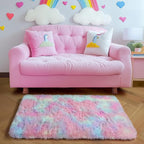 Amdrebio Rainbow Unicorn Pastel Small Mini Area Rug 2x3 - Image 3