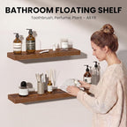 Fun Memories Floating Shelves for Wall, 12 Inch Set of 3 Rustic Wood Wall - Image 3