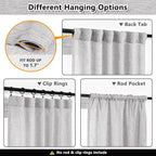 MYSKY HOME Grey Curtains 84 Inch Length, Living Room Curtains & Drapes Boho - Image 3