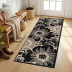 Findosom Hallway Runner Rug 2x5, Non Slip High-Low Textured Floral Washable by Findosom