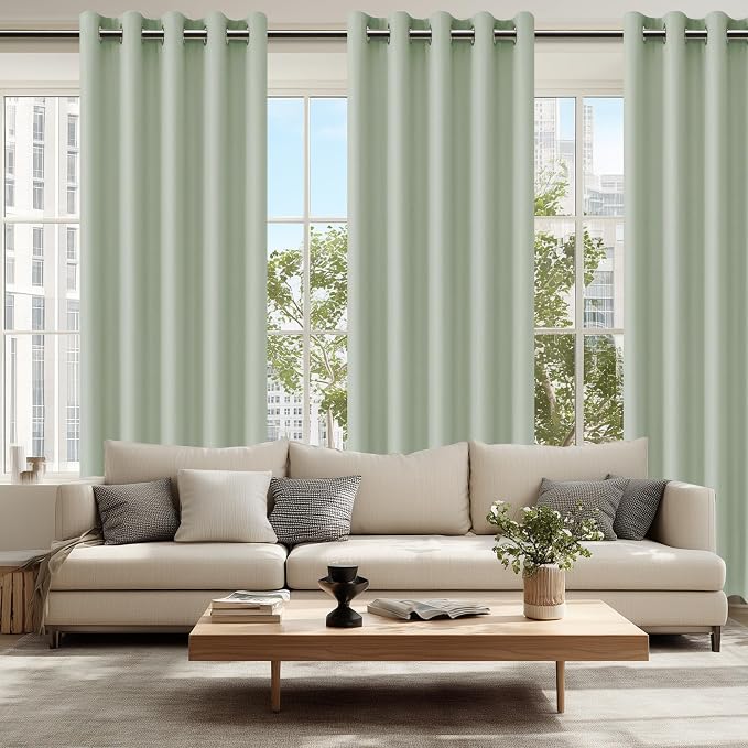 Blackout Curtains for Bedroom, 60 x 84 Inches Long, Seafoam Green | Thermal - Image 6