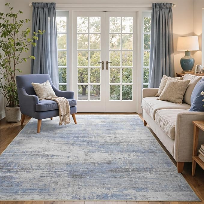 5x7 Ft Area Rugs for Living Room, Soft Non-Slip Washable Rugs Modern Abstract - Image 2
