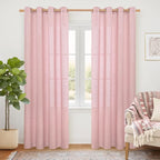 YoungsTex Light Pink Linen Curtains 84 Inch Length by YoungsTex