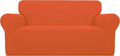 Easy-Going Stretch Loveseat Couch Covers Washable Orange | 1-Piece Loveseat by Easy-Going
