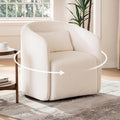 Oversized Boucle Swivel Accent Chair by CHICHOUSE