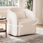 Oversized Boucle Swivel Accent Chair by CHICHOUSE