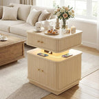 Nightstands Set of 2 with Charging Station, Modern Night Stands Set 2 with - Image 5