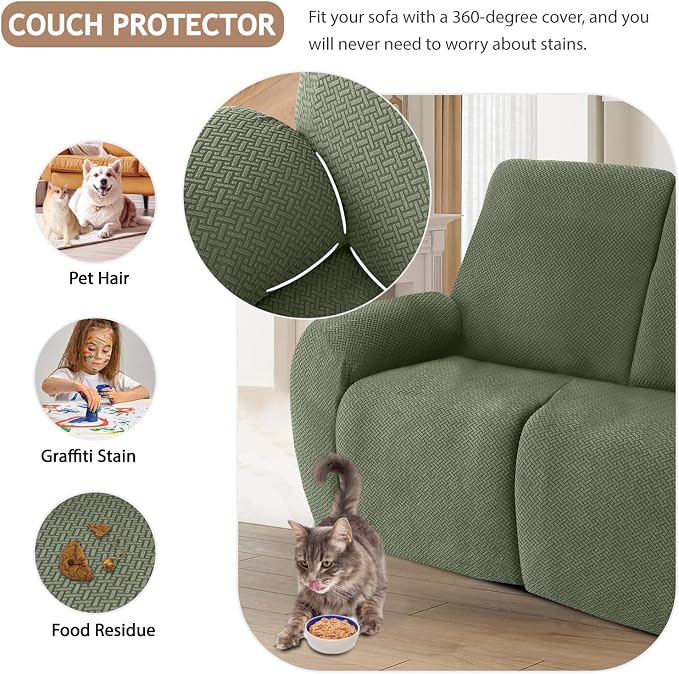ALIECOM 100% Waterproof Recliner Sectional Couch Covers L Shape Stretch Corner - Image 6
