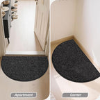 BEQHAUSE Dirt Trapper Door Mat 17" x 30" Half Circle Non Slip Rugs, Absorbent - Image 9