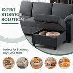 Vongrasig Convertible Sectional Sofa Couch, 3 Seat L Shaped Sofa - Image 5