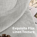 YoungsTex Light Grey Linen Curtains 84 Inch Length - Image 5