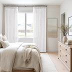 Pinch Pleated White Memory Shaped Semi Sheer Linen Curtains 102 Inches Long | - Image 7