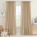 RYB HOME Farmhouse Boho Linen Sheer Curtains 90 inches Long by RYBHOME