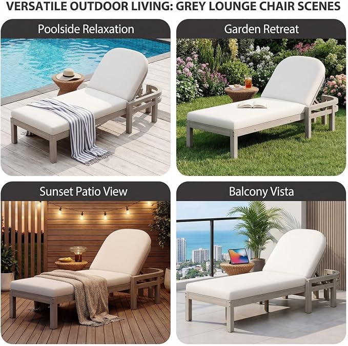 Outdoor Chaise Lounge Chair, Patio Chaise Lounge Recliner - Image 4