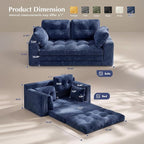 Homkdom Convertible Loveseat Sleeper, Space-Saving Folding Sofa Bed - Image 3
