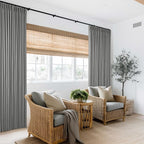Grey Pinch Pleated 100% Blackout Linen Curtains - Image 9