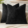 MIULEE Decorative Couch Throw Pillow Covers 16x16 Inch Black 2 Pack | Modern by MIULEE