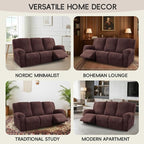 5-Piece Recliner Sofa Covers, Stretch Geometric Strokes Jacquard Recliner Sofa - Image 7