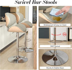 KCC Bar Stools Set of 4, Swivel Adjustable Height Barstools, PU Leather - Image 5