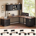 SEDETA Farmhouse L Shaped Office Desk by SEDETA