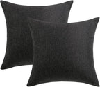 MIULEE Pack of 2 Decorative Outdoor Solid Waterproof Throw Pillow Covers Faux - Image 6