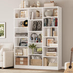 FACBOTALL Triple Wide Bookshelf, 6 Tier Large Bookshelf, Bookcase - Image 5